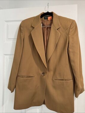 Harve Benard Women's Single-Button Tailored Blazer - Camel Brown